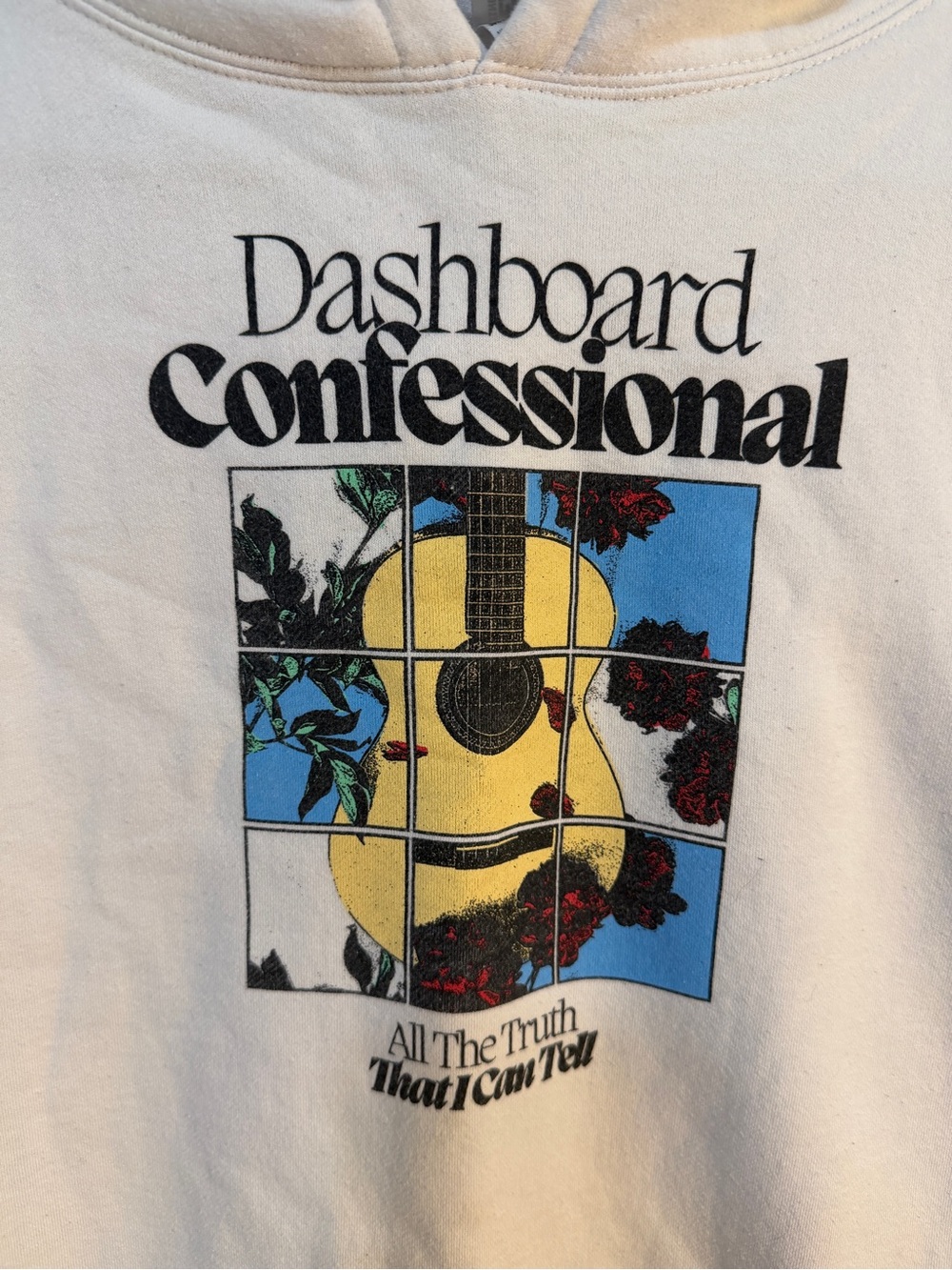 Dashboard Confessional XL Cream Graphic Concert Tour Hoodie Sweatshirt